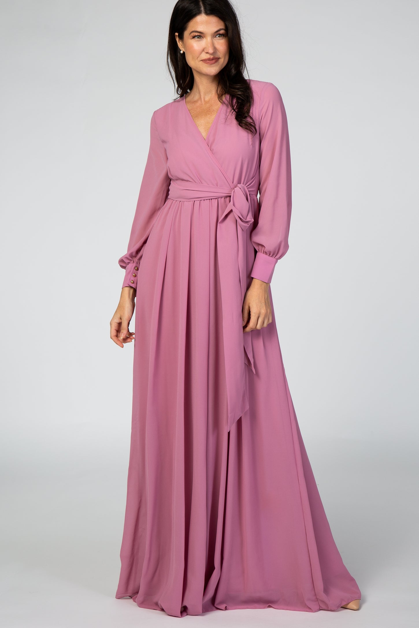 lavender maternity dress long sleeve Lavender Maxi Dress, Long Sweep Train, Photoshoot Dress, Lace Dress, Wedding Dress, Maternity Gown, Long Sleeve, Deep V Neck, Evening Dress