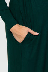 Green Long Sleeve Maternity Nursing Maxi Dress