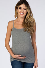 Heather Grey Solid Maternity Cami