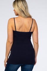 Navy Blue Solid Maternity Cami