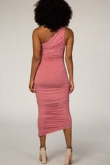 PinkBlush Mauve Ruched One Shoulder Dress