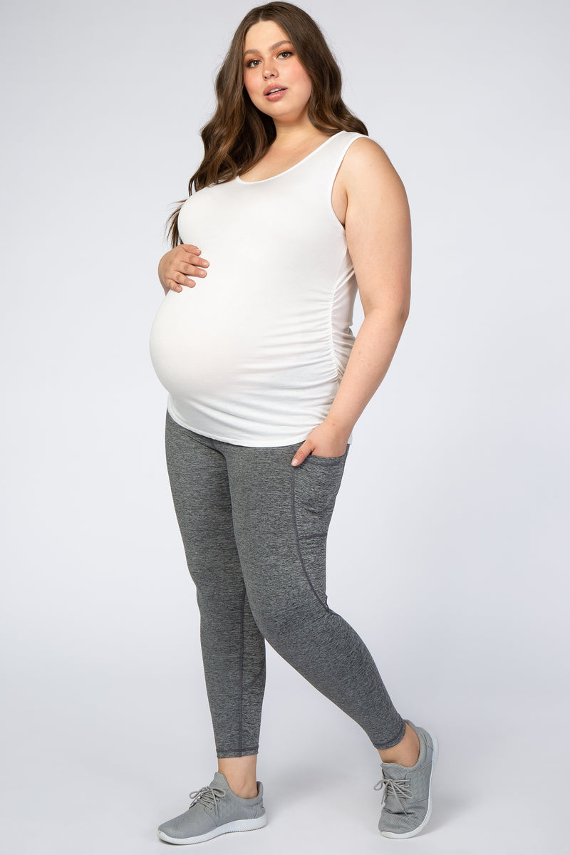 Black Marled Maternity Plus Leggings – PinkBlush
