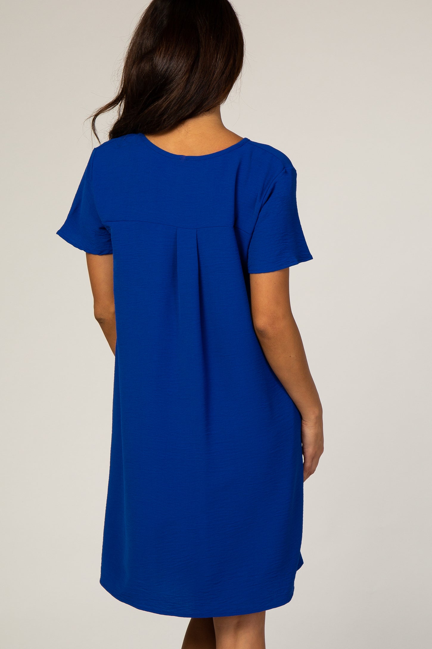 Royal Blue V-Neck Short Sleeve Dress
