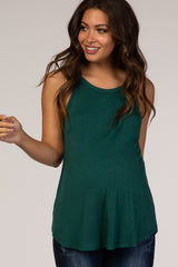 Green Rounded Halter Neck Maternity Top