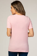 Light Pink Short Sleeve Top