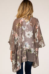 Grey Floral Sheer Maternity Cover Up