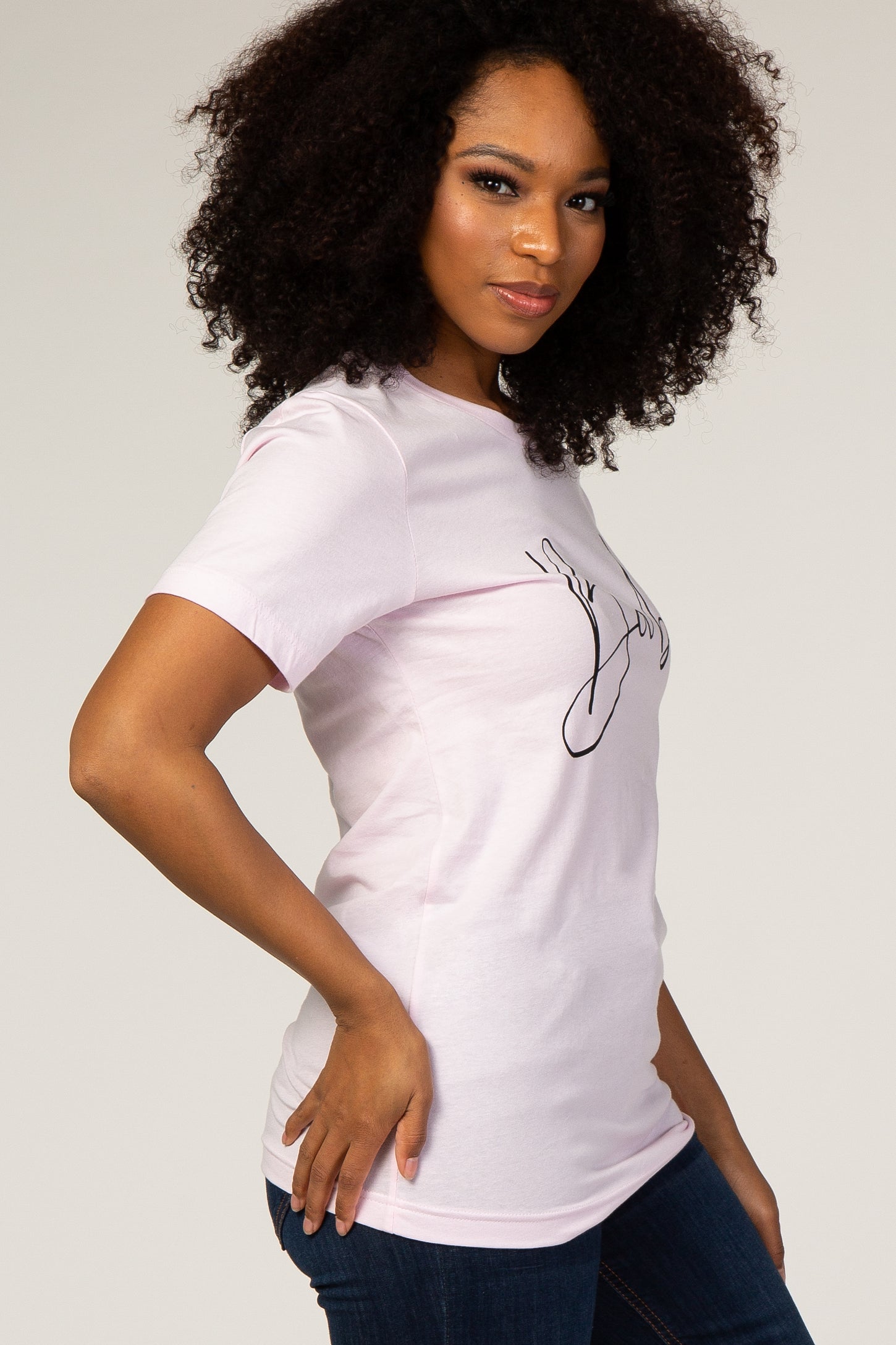 Pink Short Sleeve Graphic T-Shirt