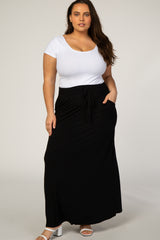 Black Plus Maxi Skirt