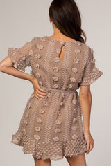Mocha Polka Dot Textured Dress
