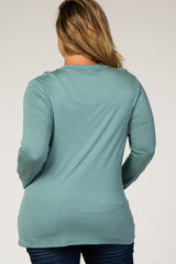 PinkBlush Sage Long Sleeve Draped Plus Maternity/Nursing Top
