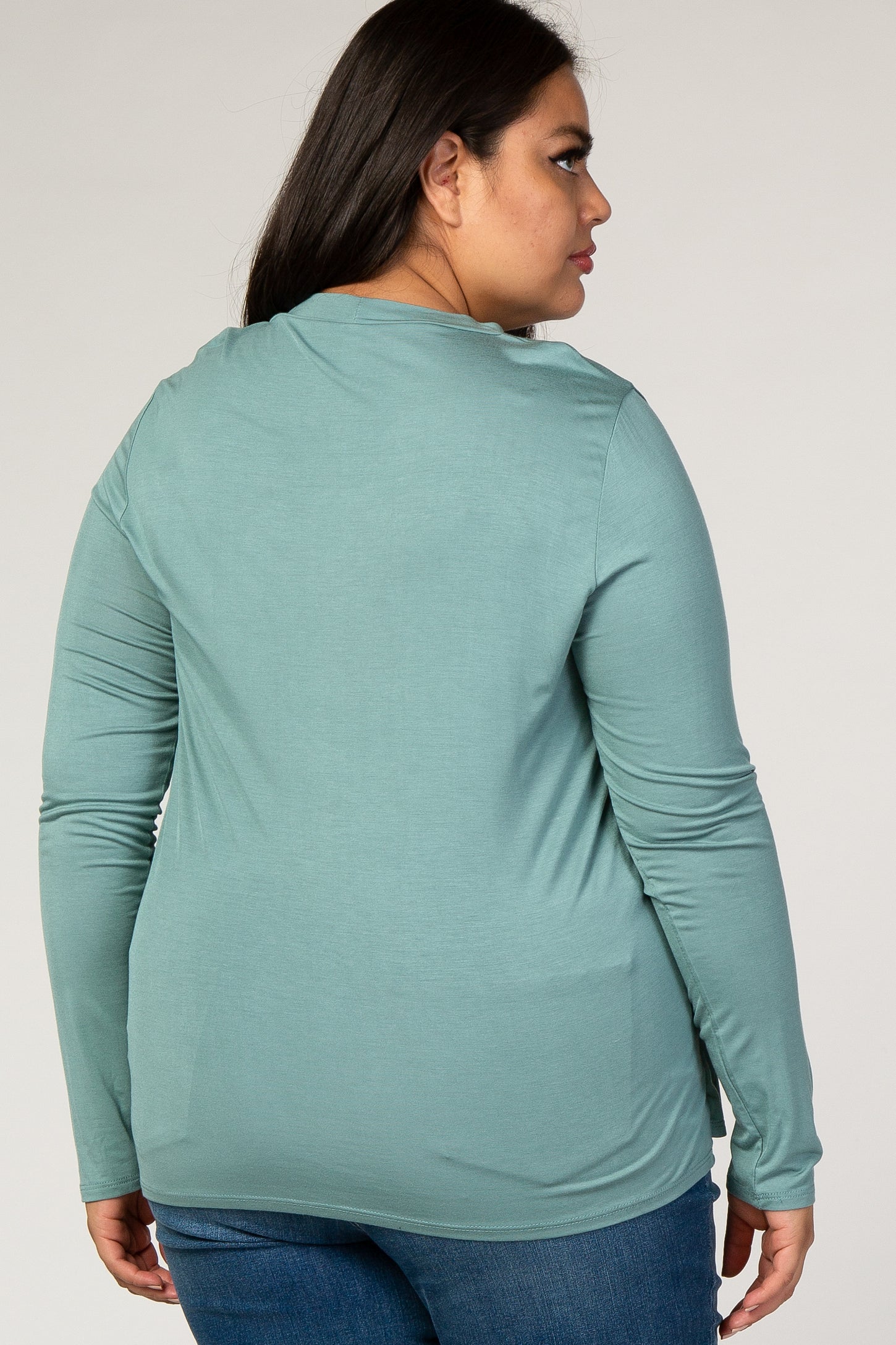 PinkBlush Sage Long Sleeve Draped Plus Nursing Top