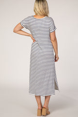 Navy Striped Maternity T-Shirt Dress