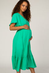 Jade Chiffon Flowy Maternity Midi Dress