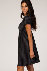 Black Striped Babydoll Dress