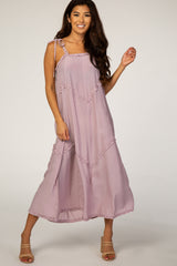 Lavender Ruffle Tiered Midi Dress