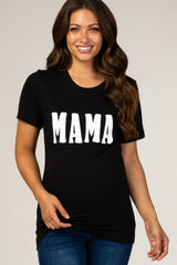 Black Screen Print Mama Maternity Tee