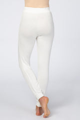 White Soft Brushed Drawstring Lounge Pants