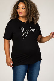 Black Screen Print Babe Plus Maternity Shirt