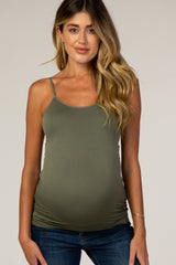 Light Olive Fitted Maternity Cami