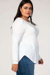 Ivory Basic Long Sleeve Plus Shirt