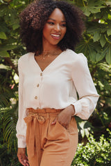 Ivory Button Up Blouse