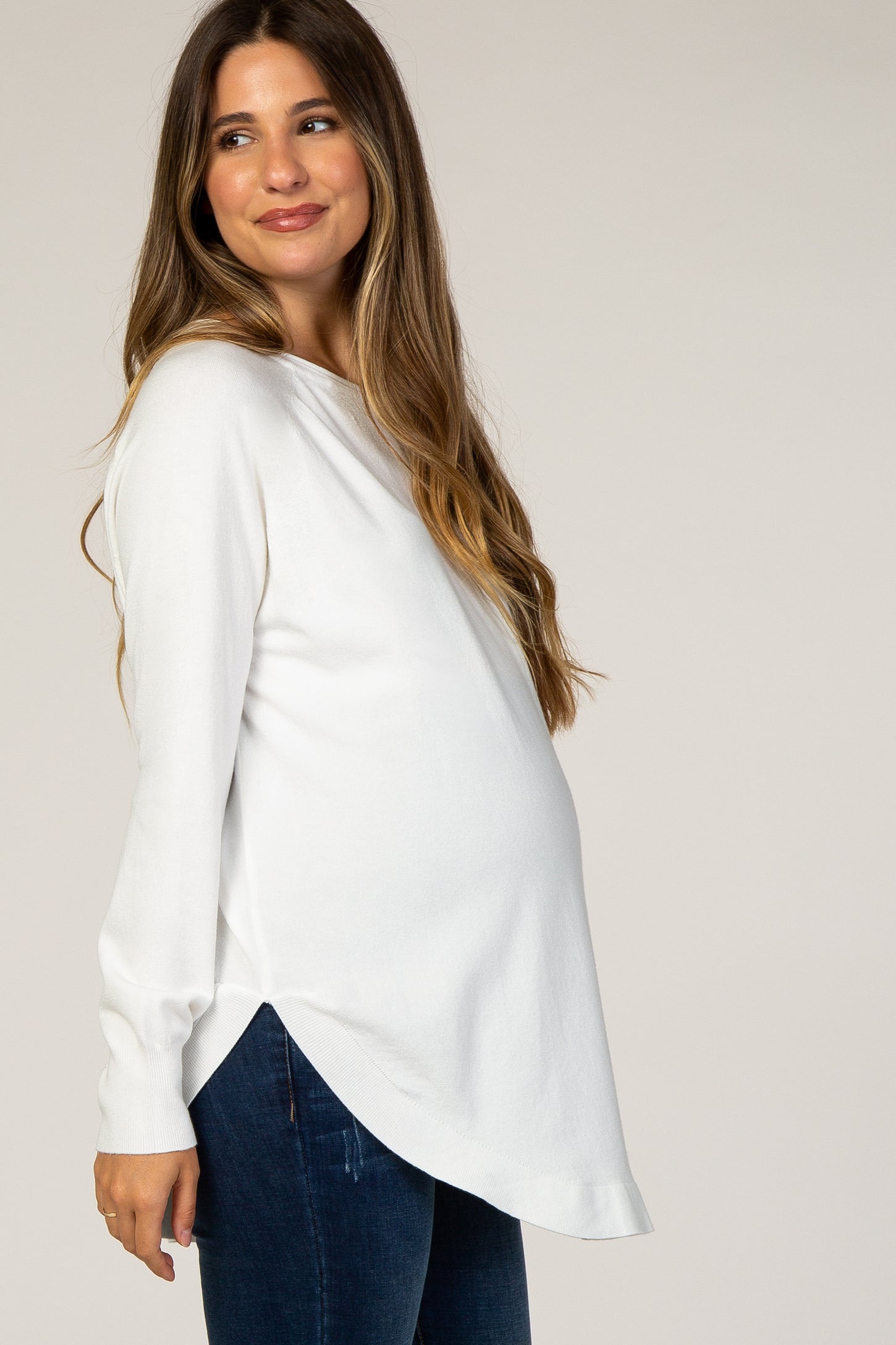 Ivory Soft Maternity Sweater