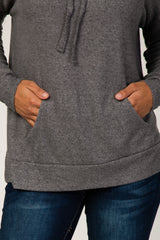 Charcoal Cowl Neck Sweatshirt