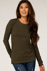 Olive Fitted Long Sleeve Tee