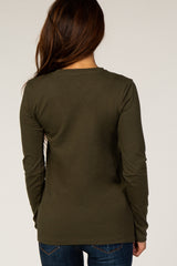 Olive Fitted Long Sleeve Tee
