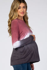 Red Ombre Long Sleeve Maternity Top