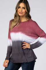 Red Ombre Long Sleeve Top