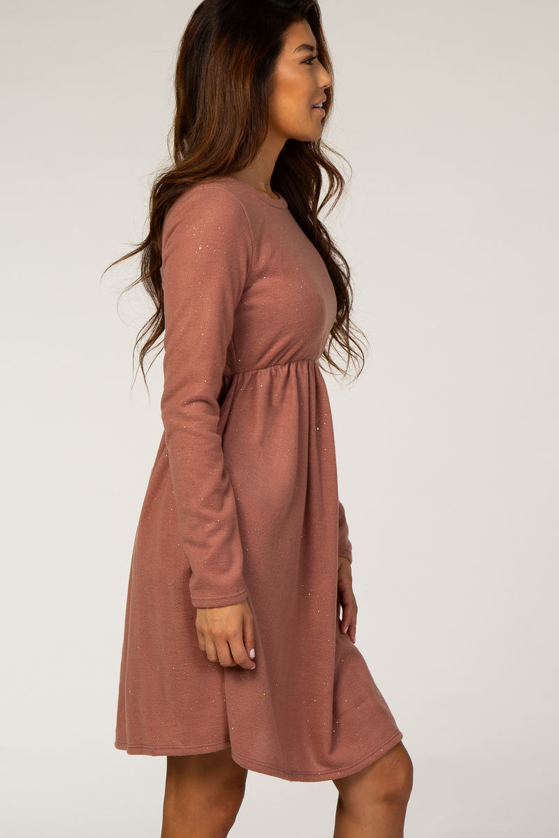 Rust Glitter Dress– PinkBlush