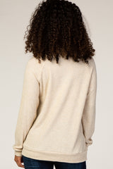Oatmeal Thermal Cowl Neck Top