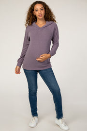 Purple Lightweight Long Sleeve Maternity Hoodie