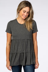 Charcoal Tiered Top