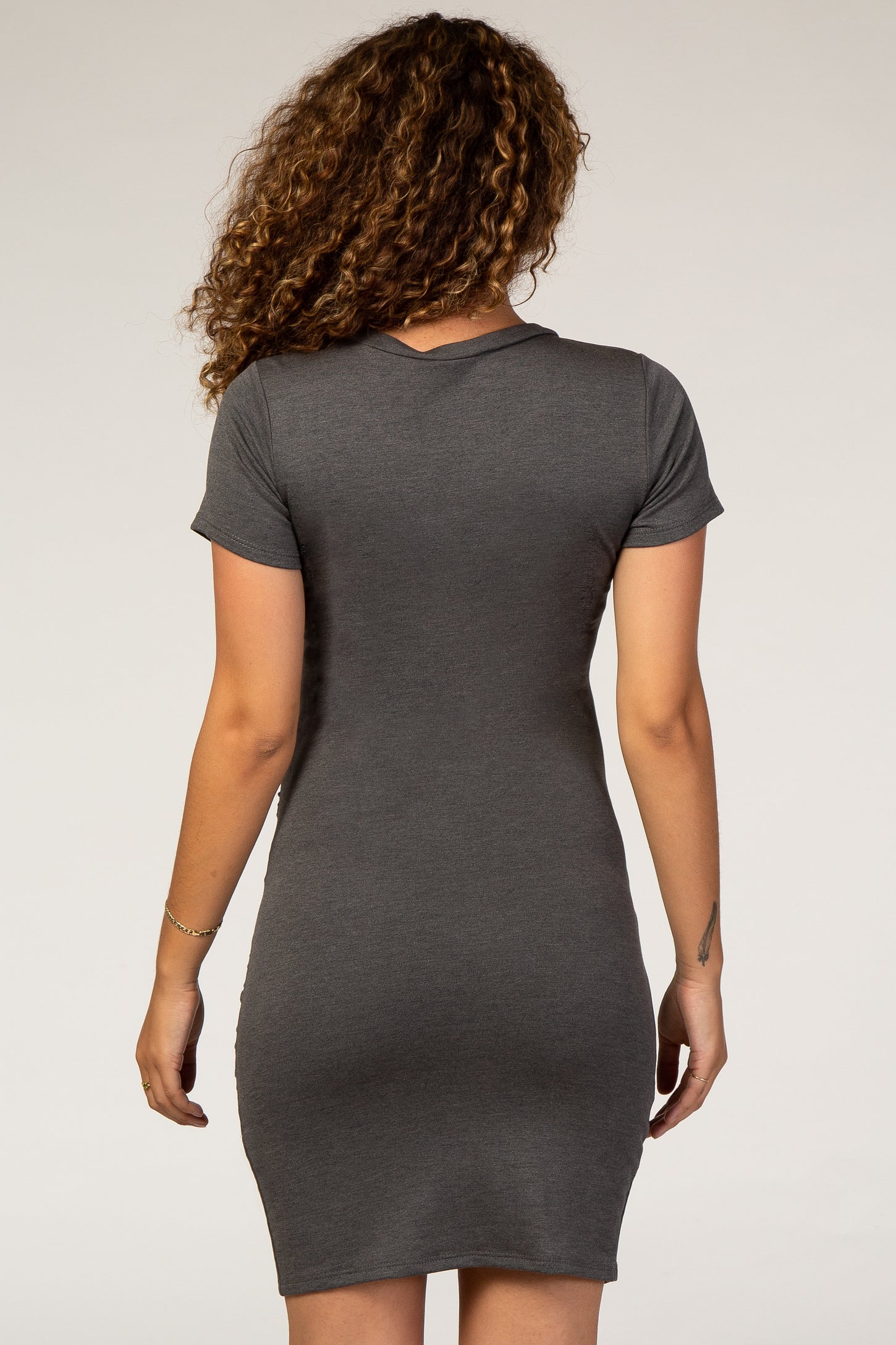 Charcoal Wrap Maternity T-Shirt Dress
