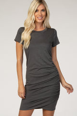 Charcoal Wrap T-Shirt Dress