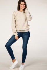 Beige Brushed Knit Sweater