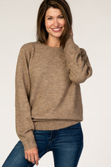 Mocha Brushed Knit Maternity Sweater