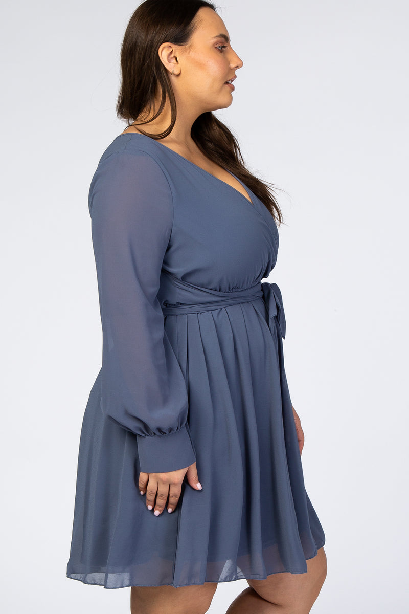 princess polly baby blue dress Plus Size LC Lauren Conrad Ruffled Wrap Maxi Dress, Women's, Size: 2XL, Blue