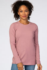 Light Pink Fitted Long Sleeve Tee