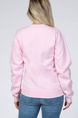 Light Pink "MOMMIN" Graphic Maternity Sweatshirt