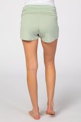 Mint Ruched Side Maternity Lounge Shorts