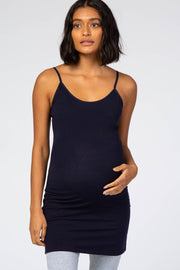 Navy Blue Fitted Maternity Tunic Cami