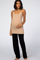 Camel Solid Maternity Cami
