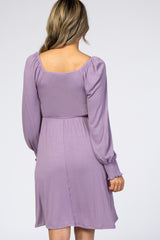Lavender Smocked Long Sleeve Dress