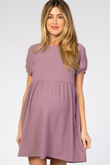 Lavender Ribbed Babydoll Maternity Dress