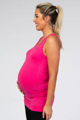 Fuchsia Fitted Maternity Tank Top