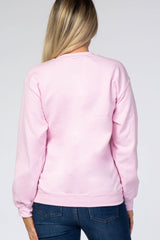 Light Pink Screen Print Mama Maternity Pullover Sweatshirt