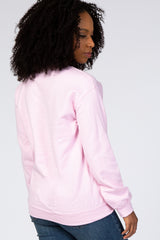Light Pink Screen Print Mama Pullover Sweatshirt